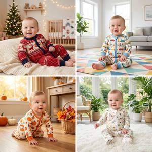 Monos de bebé personalizados con estampado, 0-24 <span class=keywords><strong>meses</strong></span>, con pies y manos plegables, 100% algodón, cómodos, con cremallera bidireccional, ecológicos. - Product Image 2