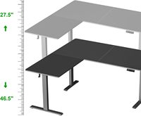 Bureau électrique debout en forme de L au design moderne, bureau d'angle à hauteur réglable pour le bureau de jeu, fonction convertible