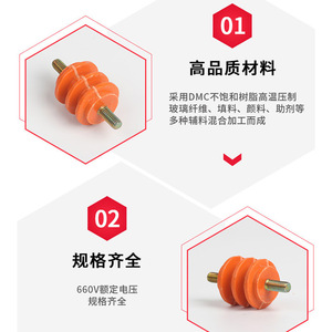 Poteaux isolants Chkl 30 40 50 60 M6 M8 M10 M12, tiges filetées en résine pour barres omnibus haute et basse tension - Product Image 2