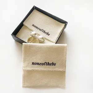 Bolsa personalizada de lona, tamanho personalizado brincos de lona saco de armazenamento rosário de algodão poeira