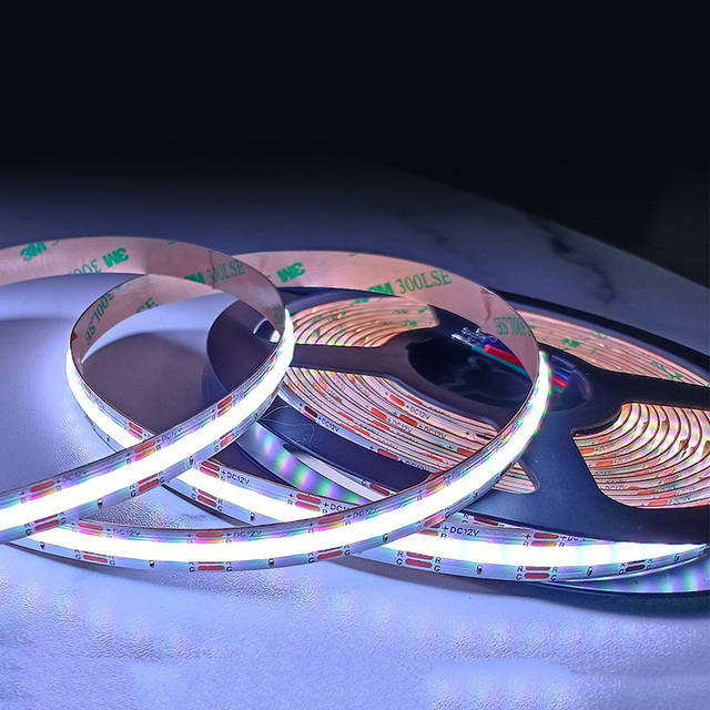 RGB Smart Colorful 12V 24V COB Strip Light 10mm 12mm 840leds APP WIFI Zigbee Alex Home Outdoor Waterproof RGB COB Led Strip