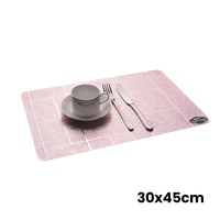 Napperons Métalliques RNPT en PVC 30x45cm Rectangulaires Rose Motif Mosaïque à Carreaux Coins Arrondis pour Tables de Banquet