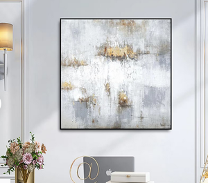 Pintura acrílica abstracta enmarcada con textura mixta de arena de sílice verde azul personalizada grande moderna para el hogar, Hotel, oficina, Arte de la pared Decoración - Product Image 5