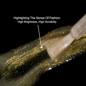 Fourniture d'usine UV Gel <span class=keywords><strong>Vernis</strong></span> à Ongles avec Shimmer Golden Top Coat 2 en 1 Brillant No-Wipe Manucure Nail Art Fournitures - Product Image 2