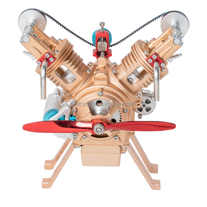 Kit de Ensamblaje de Motor de Cilindro Doble en <span class=keywords><strong>V</strong></span> de Metal para Motor de Árbol de Levas Superior DM114 <span class=keywords><strong>V2</strong></span>, Modelo Educativo - Product Image 1
