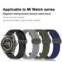 Bracelet de montre en silicone respirant BEEFLYPOWER avec boucle magnétique pliable 22 mm pour Xiaomi Smartwatch S4 S3 S2