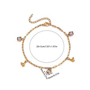 यूरोपीय अमेरिकी नई शैली सरल एले महिलाओं के लिए स्टेनलेस स्टील हृदय तितली पेंडेंट डिजाइन फैशन टखने - Product Image 6