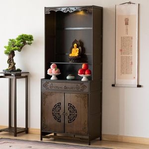 Mesa de <span class=keywords><strong>Altar</strong></span> para Meditación con Luz LED, Gabinete de Almacenamiento Multifuncional y Cajón, <span class=keywords><strong>Altar</strong></span> para el Hogar para Oración y Pooja Mandir - Product Image 1