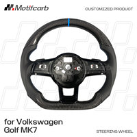 Volant personnalisé en fibre de carbone véritable pour Volkswagen Golf R GTI Scirocco Jetta MK7 2015-2019, accessoires intérieurs améliorés