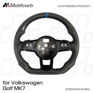 พวงมาลัยคาร์บอนไฟเบอร์แท้แบบกำหนดเองสำหรับ Volkswagen 2015-2019 MK7 Golf R GTI Scirocco Jetta อุปกรณ์ตกแต่งภายในรถยนต์รุ่นอัปเกรด - Product Image 2