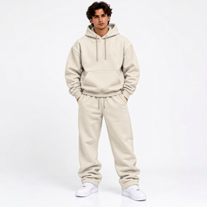 Conjunto Deportivo de Dos Piezas para Hombre, Sudadera con Capucha y Pantalones de Felpa Gruesa Personalizados, Estilo Urbano, Ropa Deportiva para Gimnasio - Product Image 1