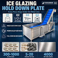 Produits de la Mer Machine de Glazurage pour Poisson Surgelé SUS304 Plaque de Maintien Anti-Flottaison Gambas Enrobage de Glace