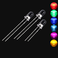 Diode LED professionnelle F5 à tête ronde de 5 mm avec lentille transparente pour les fabricants d'équipements d'affichage et d'indicateurs lumineux
