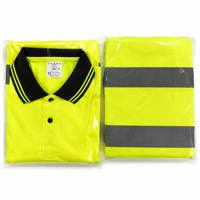 Polo haute visibilité à manches courtes vert fluorescent respirant à séchage rapide pour la construction et les travaux extérieurs estivaux