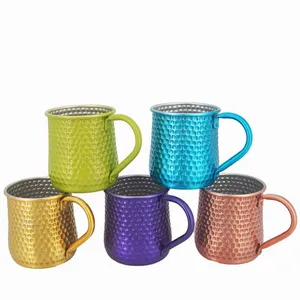 500ml/16oz Moscow Mule cup búa nhôm Mug Cocktail nồi bụng Cup đầy màu sắc nhôm cup nhôm bia Mug