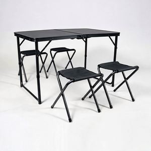 Portable Folding Camping <b>Table</b> Set, Lightweight Foldable <b>Table</b> with 4 Folding Stools for Outdoor <b>Activities</b> - Product Image 4