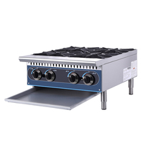 Kompor Gas Komersial, Peralatan Dapur Baja Tahan Karat Kompor Gas 4 Tungku Kompor Gas Kompor Masak Kisaran