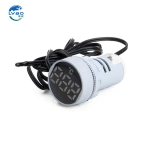 LVBO Venta directa MINI Termómetro Electrónico Digital AC termómetro indicador luz LED termómetro 22MM