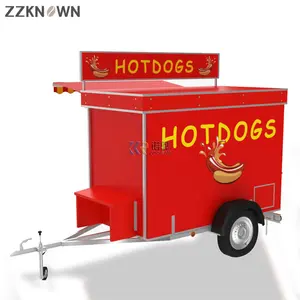 DOT Certified Mobile Street Mini Food Trailer Hot Dog BBQ Ice Cream Cart Fully Equipped Churros Fast Food Snack Vending Kiosk