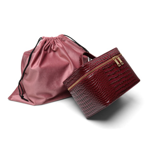 Glossy Crocodile-pattern PU <strong>Leather</strong> Makeup Tool Kits Box with Handle Luxury Cosmetics and <strong>Jewelry</strong> Organizer <strong>Travel</strong> <strong>Case</strong> - Product Image 1