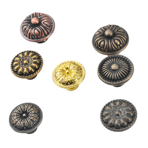 European Style Round Drawer <b>Knobs</b> Zinc Alloy Antique Finish Cabinet Hardware - Product Image 5