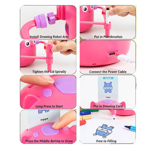 Nouveau design QS – Ensemble de jouets <span class=keywords><strong>robot</strong></span> de dessin et de peinture électrique en plastique, 2 couleurs, pour enfants d'âge préscolaire – Cadeau éducatif - Product Image 4