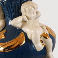 Lampe de chevet de style français en cuivre massif, avec portrait d'ange en céramique blanche, vintage, de luxe, pour hôtel, hall d'entrée