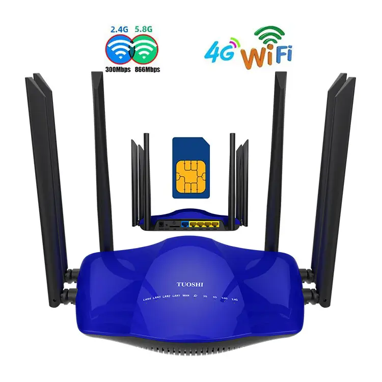 Tuoshi ODM Dual Band 1200mbps 5.8G 2.4GHz wireless cpe TTL IMEI change unlock 4g lte wifi router for sim card Provider