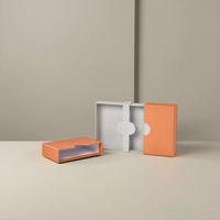 Boîte-cadeau personnalisée à tiroir coulissant Boîte de papier orange et blanche créative à couleur bloquée Boîte d'emballage surprise