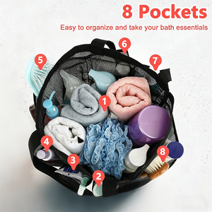 Multi-purpose <b>Shower</b> <b>Storage</b> Mesh Tote Bag with 2 Handles for Toiletry Bathroom Beach Travel Camping Essentials Organiser Bag - Product Image 4