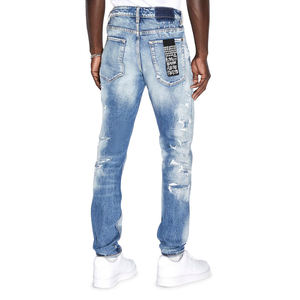 AeeDenim Custom OEM LOGO Tektonik Jeans skinny à forte décoloration et coupe Signature en denim extensible pour hommes - Product Image 2
