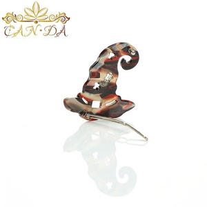 Erucanyuan — épingles à cheveux décoratives en forme de chapeau de sorcière sculptées, accessoires amusants, pinces à cheveux pour filles, pour femmes, nouvelle collection - Product Image 3