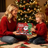 Boîte vide de calendrier de l'Avent rigide avec 24 tiroirs coulissants, emballage de compte à rebours de Noël pour produits cosmétiques, de bain et de beauté