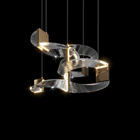 Luminaire suspendu en verre rond personnalisé moderne fait à la main pour villa, maison, salon, chambre, escalier, hall d'hôtel