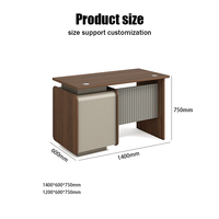 Bureau de direction avec armoire latérale incurvée, panneau à lattes et tiroir pour bureau de direction, vente en gros directe d'usine