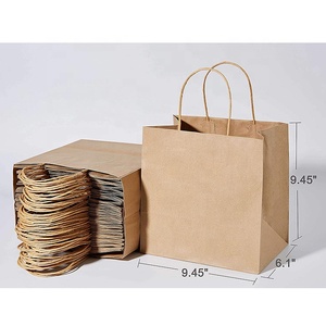 Sac en papier kraft à fond carré pour emballage cadeau DIY, emballage à emporter, sac à lunch de haute qualité, personnalisable pour emporter - Product Image 3