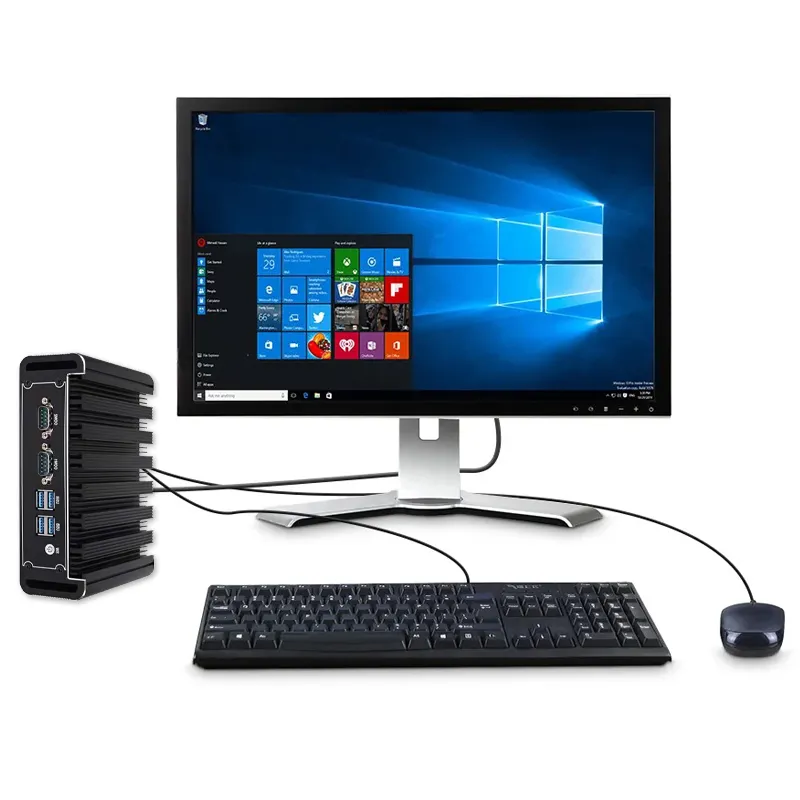 इन-टेल कोर i3 i5 i7 माइक्रो सिंगल बोर्ड डेस्कटॉप कंप्यूटर बैरबोन फैनलेस मिनी कंप्यूटर दोहरी ईथरनेट और एसडी + एचडी समर्थन के साथ