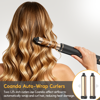 Styler capillaire 8 en 1, 110000 tr/min, BLDC, pliable, sèche-cheveux haute vitesse, brosse auto-bouclante avec 8 accessoires