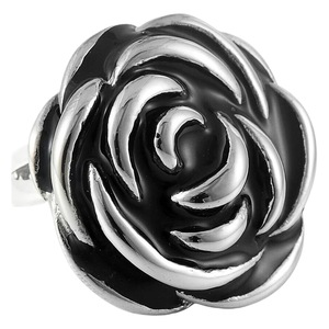 Yunnique – bague à fleurs couleur acier, bijoux pour femmes, cadeau, Style rétro Punk - Product Image 5