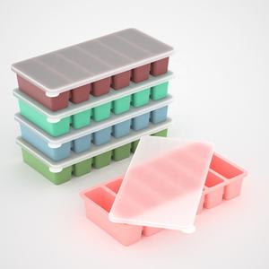 Molde Rectangular de Silicona para Cubitos de Hielo, Seis Compartimentos, Reutilizable, de Grado Alimenticio, Caja para Alimentos Complementarios, Venta al por Mayor - Product Image 2