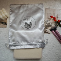 Sac de luxe en soie pour cheveux, chaussures, perruques, anti-poussière, en satin, avec logo personnalisé imprimé, sac à cordon en soie, pochette à bijoux, collier