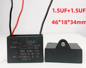 Đen cbb61 0.75UF + 1.25UF 3 Dây 450V 50/60Hz tụ điện cho quạt trần - Product Image 6