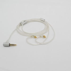 Câble d'écouteurs détachable MMCX plaqué argent DIY avec micro blanc 120 cm en nylon TPE pour MP3 - Product Image 3