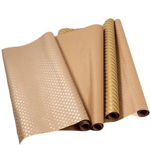 Custom Double-Sided Kraft <b>Paper</b> Gift Wrapping Roll Polka Dot Stripe <b>Patterns</b> Digital Printing Compatible Recyclable Packaging - Product Image 4
