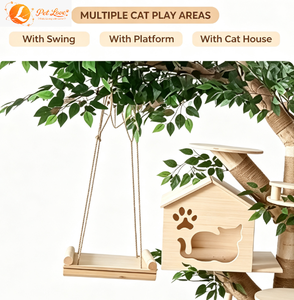 En gros Grande structure d'activités et lit pour <span class=keywords><strong>chat</strong></span> en bois massif avec griffoir en sisal, résistante aux griffures, jouet multifonction pour animaux de compagnie pour appartements - Product Image 4