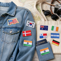 Badge brodé de drapeau national recyclé de qualité supérieure, écusson professionnel thermocollant avec logo de pays pour uniformes et équipements de voyage