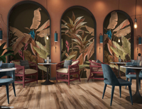 Papier peint mural en relief 3D de qualité supérieure personnalisé, peint à la main, scène de la nature, pour intérieur de luxe