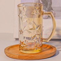 Tasse en verre personnalisée créative pour bar à bière tasse à bière en verre ambré tasse à bière en verre avec poignée