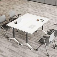 Table de conférence modulaire moderne à plateau rabattable, table de formation pliable pour bureau et établissement de formation