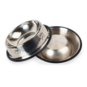 Produsen grosir mangkuk anjing peliharaan baja tahan karat mangkuk air makanan kucing awet dengan alas karet antiselip - Product Image 5